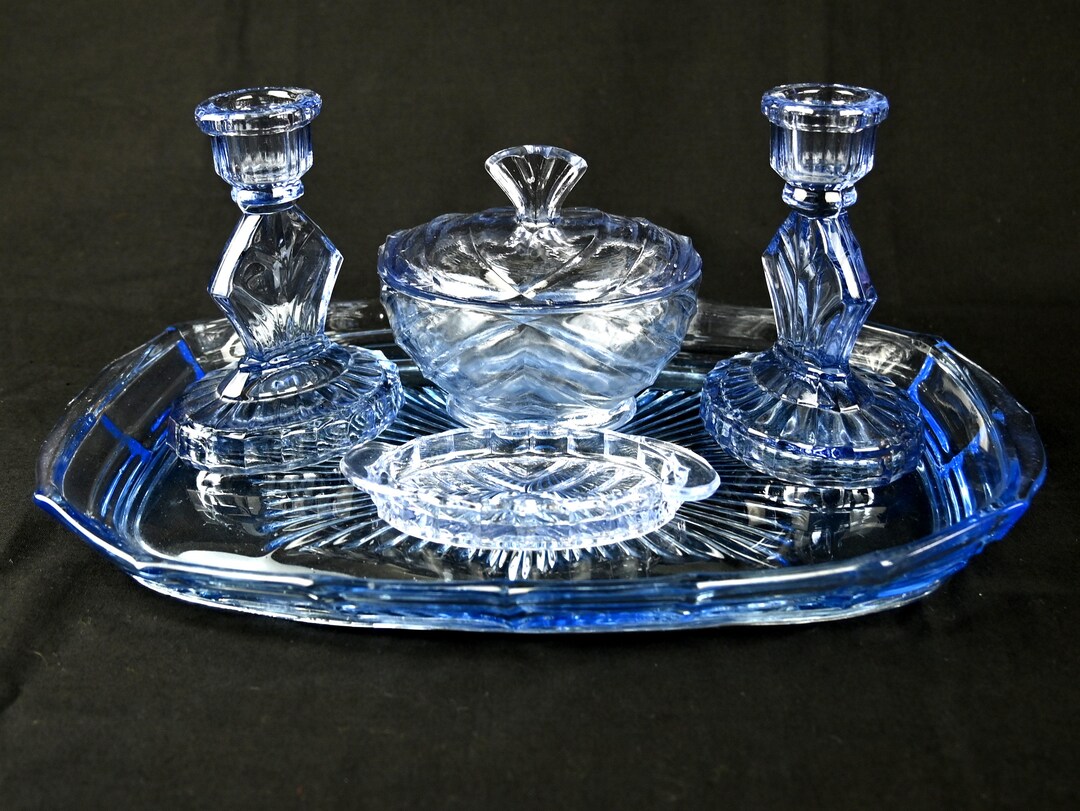 Vintage Glass Dressing Table/vanity Set Etsy