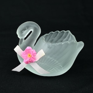 Frosted Glass Swan Ornament - 1970s