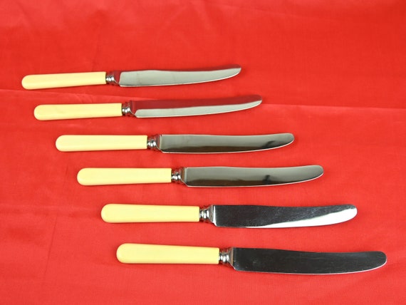 Vintage Dinner Knife Set of Six Stainless Steel Sheffield England