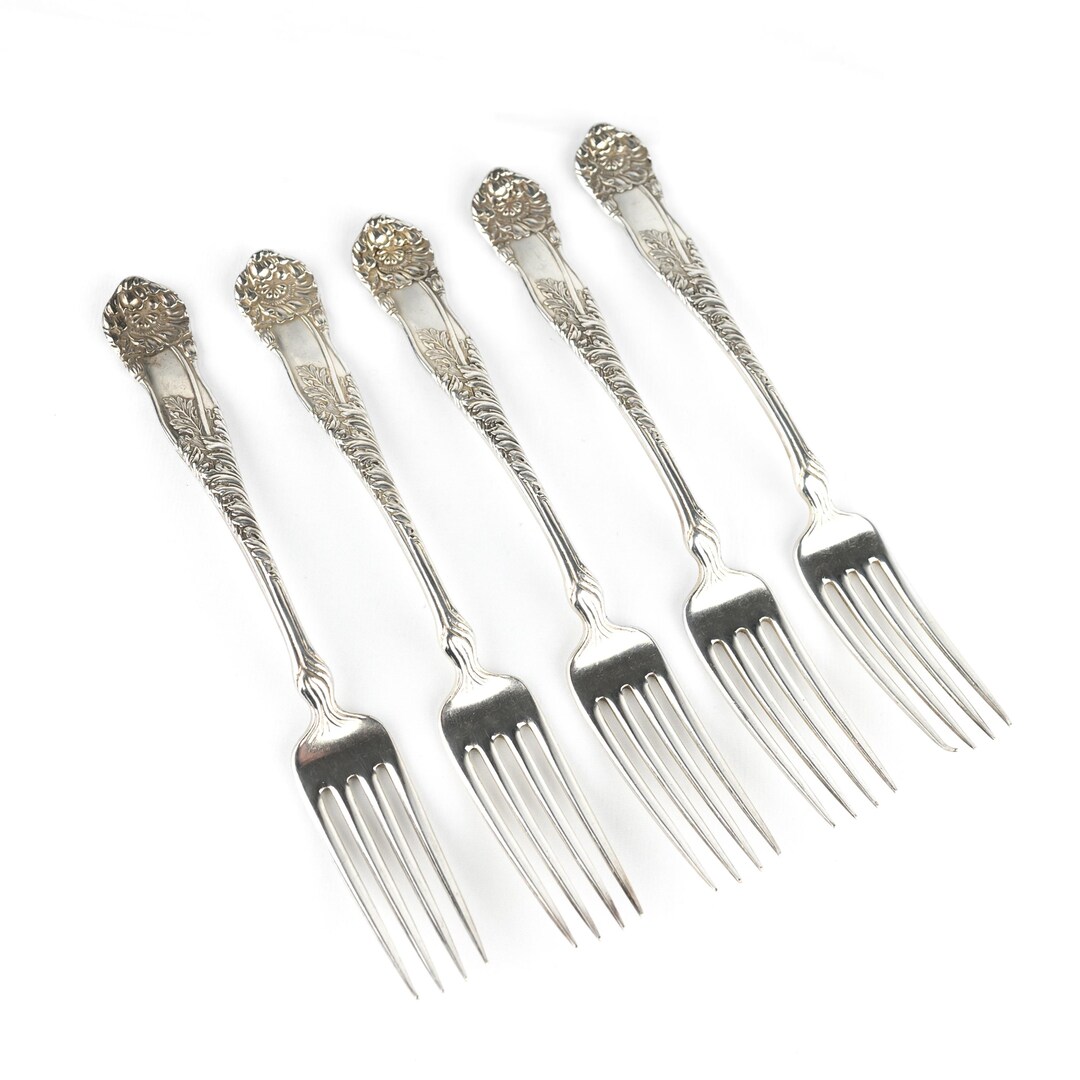 Set of Five Vintage Dessert Forks - CERETA - 1902 - Oneida Cutlery - Etsy