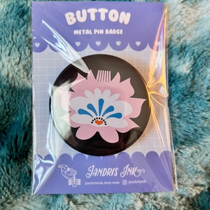 Dutch Flower // Tulip Folk Art 3” Metal Pinback Button