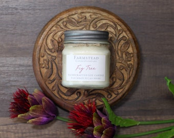 Fig Tree, 8 oz Soy Mason Jar Soy Candle, Handpoured, Perfect Gift, Farmhouse Candle, Vintage, Farmhouse Decor, Farmstead Candle