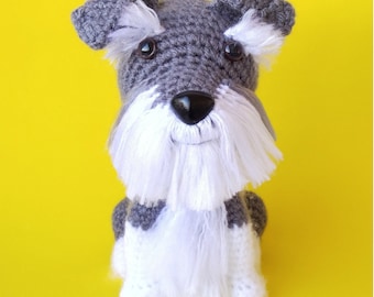 Schnauzer Dog Amigurumi Crochet Pattern in PDF