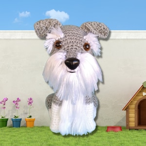 Schnauzer Dog Amigurumi Crochet Pattern in PDF