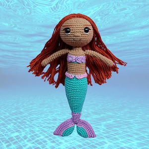 Ariel Mermaid 2023 versão padrão de crochê Amigurumi em PDF