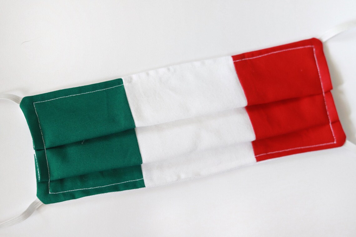 Italian Flag Face Mask 100 Cotton Italy Face Mask Italian Etsy