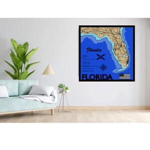 Florida Bathymetric Map SVG: Laser Cut File (digital Download) - Etsy