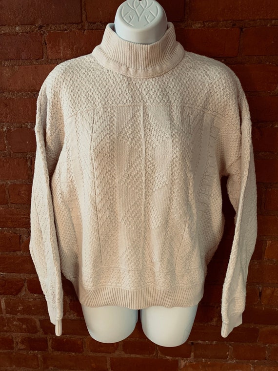 Vintage 80s Lizsport Knit Sweater Cream