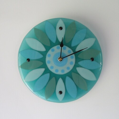Fused Glass Wall Clock Sun. Etsy