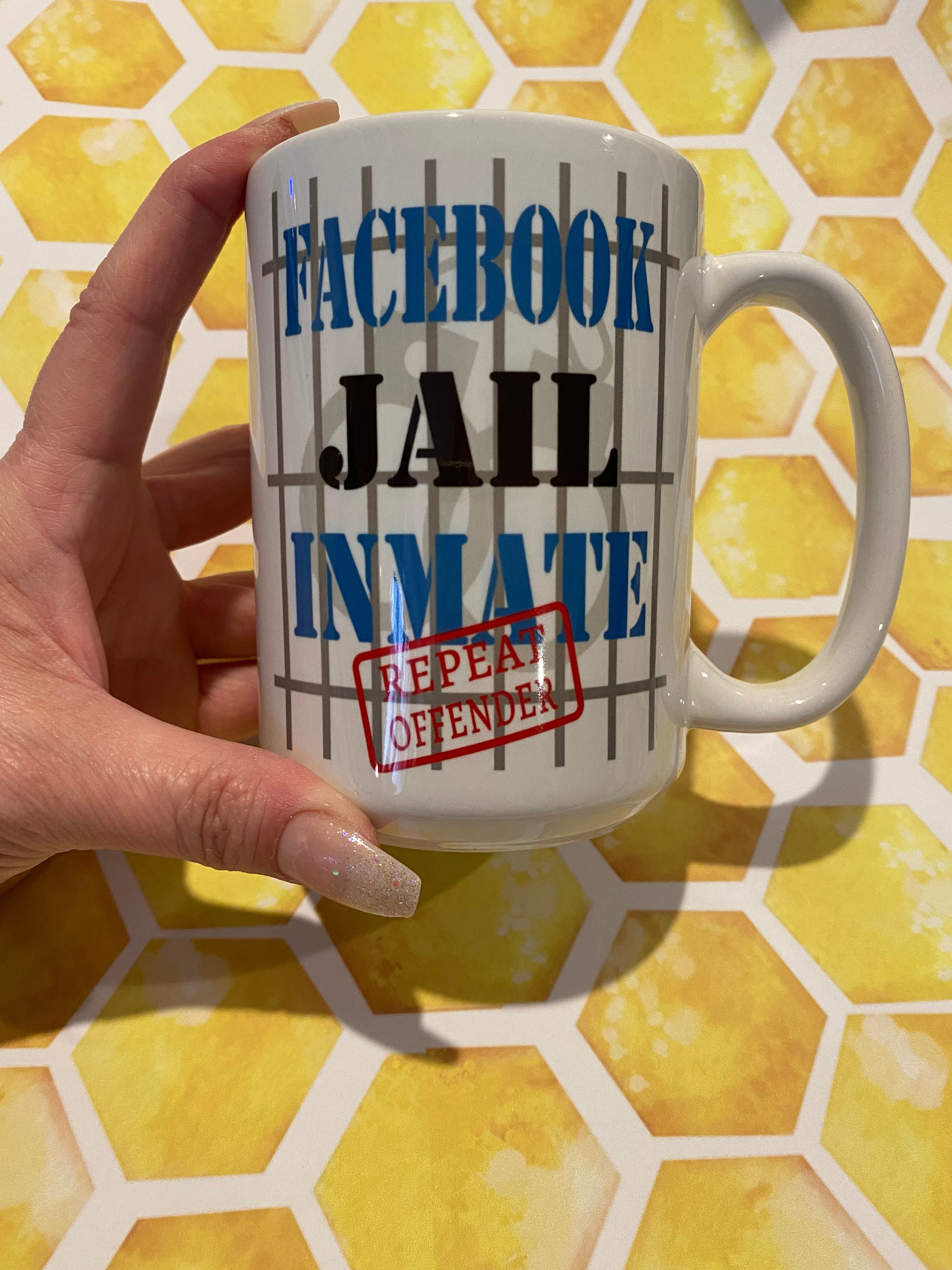 Facebook jail inmate coffee cup 15 oz Etsy