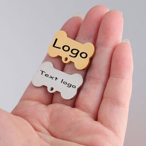 Custom Charm pet dog tag custom jewelry Personalized Charm Stainless Steel Laser Engraved logo Charm beads for jewelry making kw1912