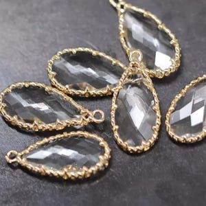 20x12mm Clear Marquise Glass Pendants, Single Loop Charms for Handmade Jewelry Findings gb153