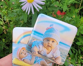 Personalized Custom Photo Fridge Magnet, Wedding & Family Keepsake Gift