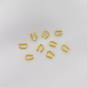 Sterling silver 18k Gold Filled 4x5mm Wire Guardians  U Shape Wire Protectors Wire Guard Guardian U Shape Clasps Connector jewelry gb038