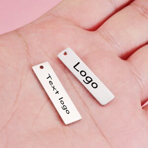 Custom Charm long pendant custom jewelry Personalized Charm Stainless Steel Laser Engraved logo Charm beads for jewelry making kw1906