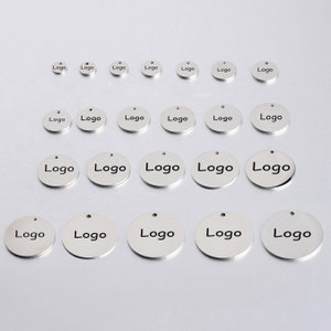 Personalized pendant Custom Charm coin Personalized Charm Stainless Steel Laser Engraved logo Charm beads for jewelry making kw1871-4