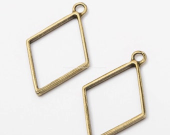Raw Brass Metal Charms, Earring Pendants for DIY Jewelry Making Findings Supplies hy001-2