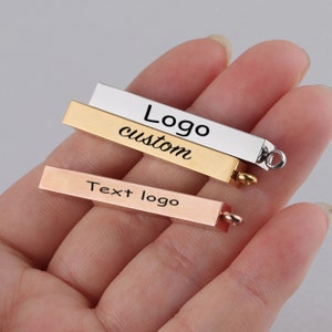 Custom Charm long pendant custom jewelry Personalized Charm Stainless Steel Laser Engraved logo Charm beads for jewelry making kw1907d