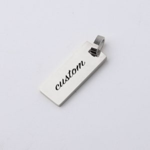 Custom Charm rectangular custom jewelry Personalized Charm Stainless Steel Laser Engraved logo Charm beads for jewelry making kw1914-1g