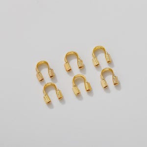18k Gold Filled 4x5mm Wire Guardians  U Shape Wire Protectors Wire Guard Guardian U Shape Clasps Connector Findings jewelry gb007