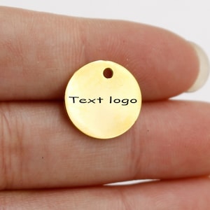 Custom Charm single hole disc Personalized Charm Stainless Steel Laser Engraved logo Charm beads for jewelry making kw1875-1d