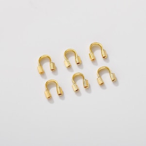 14k Gold Filled 4x5mm Wire Guardians  U Shape Wire Protectors Wire Guard Guardian U Shape Clasps Connector Findings jewelry gb007