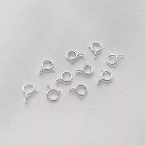 5mm sterling silver clasp jewelry Clips Spring Ring Clasp with Closed Ring Findings for jewelry making gb010