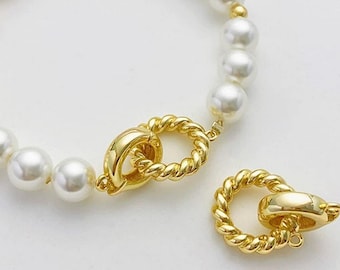 14K Gold Filled 15 mm Armbandverschluss Perlenverschluss Clips Stecker für Perlenarmband-Halskettenverschluss Zubehör für die Schmuckherstellung gb027p
