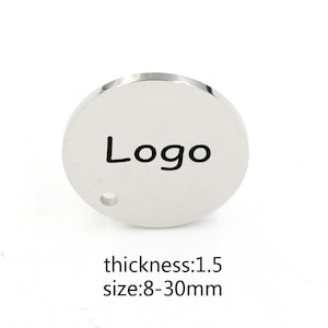 Custom Charm single hole disc Personalized Charm Stainless Steel Laser Engraved logo Charm beads for jewelry making kw1875-2d
