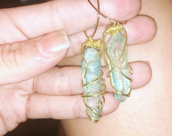 Meerjungfrau Opal beschichtet Quarz Ohrringe