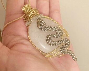 Wachsen Halbmond Schlange Anhänger