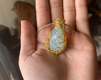 Swarovski Kristall - Meerjungfrau Ei Opalit E-Anhänger