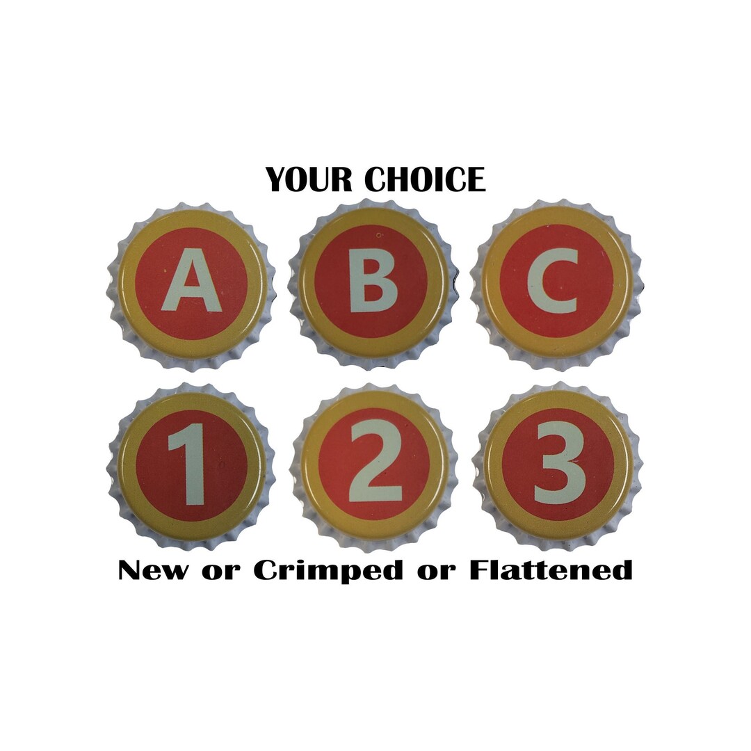 Alphabet Beer Bottle Caps Homebrew Brewing Home Brew Crown Caps Number