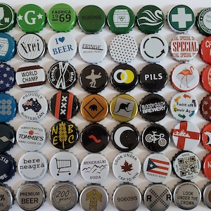 100 NO REPEAT Beer Bottle Caps Random Mixed Bottle Cap Table