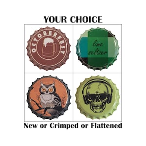 Halloween Beer Bottle Caps Homebrew Brewing Home Brew Crown Caps Octoberfest Owl Skull Oktoberfest Flattened Caps