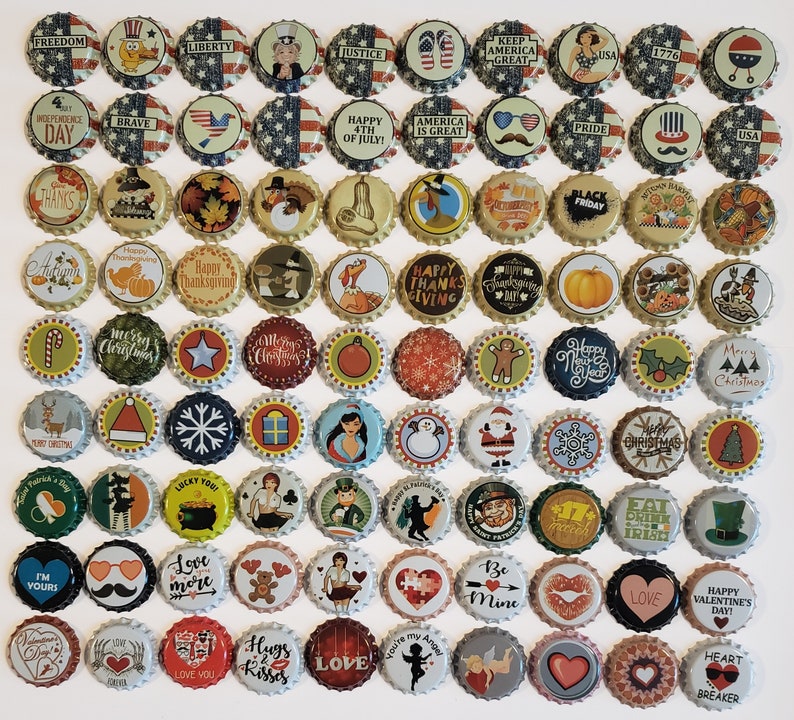 Mixed Beer Bottle Caps 350 DIFFERENT Mixed Designs No Etsy