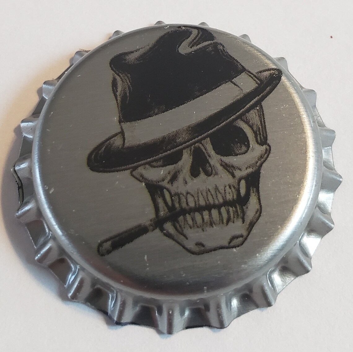 100 Silver Beer Bottle Caps Skull Cinco De Mayo Day of Dead Etsy