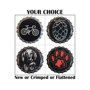 Black Beer Bottle Caps Homebrew Brewing Home Brew Crown Caps Bicyle Hops Dog Tiger Paw Flattened Caps