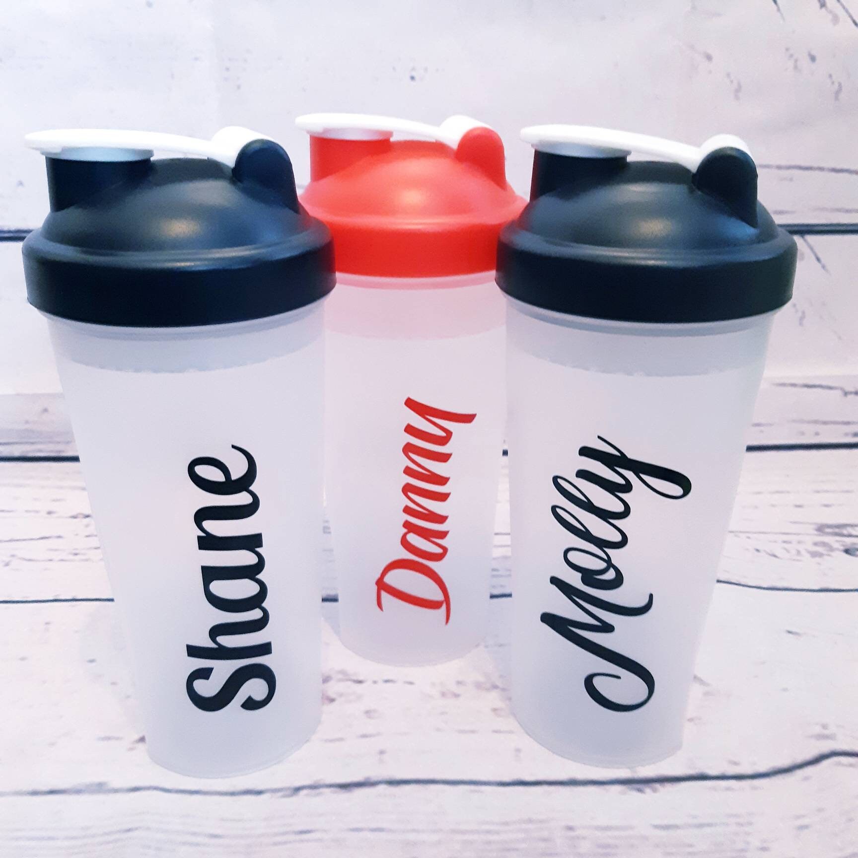 500ml Red Shaker Bottle Double Wall Sports Style Metal Protein