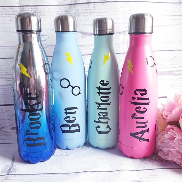 Personalised Hot & Cold Water Harry Flask 500ml Stainless Steel Wizard Bottle Birthday Work College Gym Uni Wedding Anniversary Sport Travel