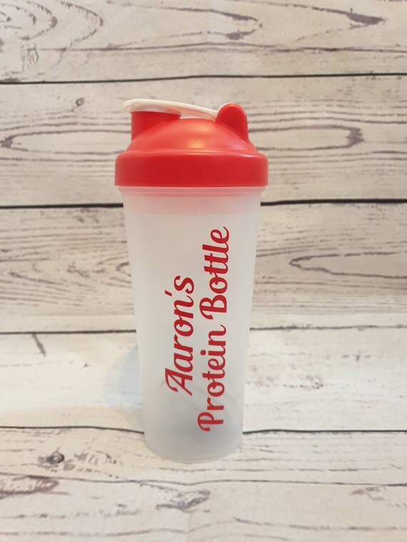 Personalised 700ml Protein Red Black Shaker Bottle Smoothie Gift Gym  Workout Present Birthday Sports Weight Loss Surgery Measure Mixer Ball 