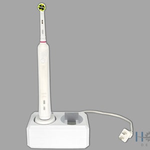 Soporte/soporte para cepillo de dientes eléctrico Oral-B con bandeja de  goteo - Individual con soportes para cabezales dobles - Soporte para  compartir
