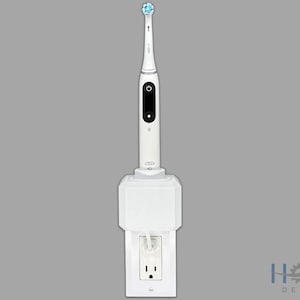 Electric Toothbrush Holder, Oral B iO7 and up, 1x, Bathroom Counter Organizer, Wall Mount