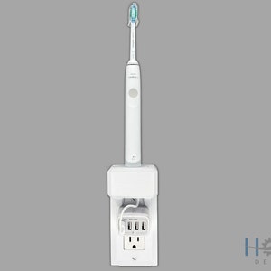 Electric Toothbrush Holder, Philips Sonicare NEW STYLE USB plug, 1x, Bathroom Counter Organizer, Wall Mount