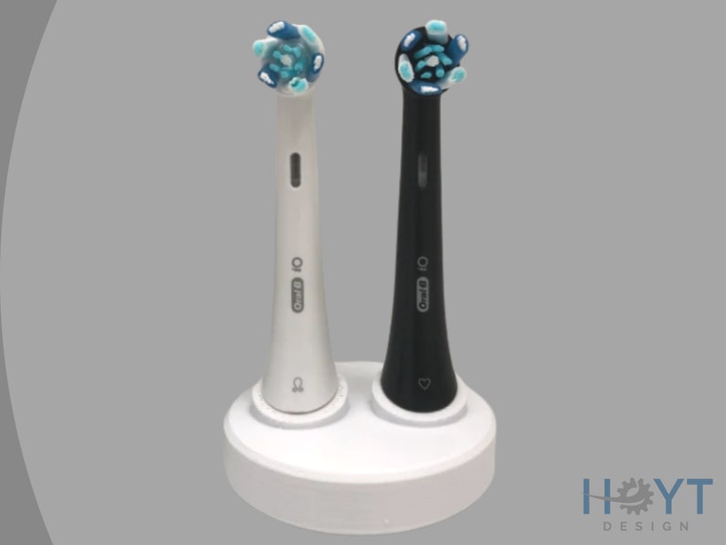 Electric toothbrush countertop replacement brush head holder.  Suction cup version for bathroom countertops or insert version for HOYT DESIGN electric toothbrush holders.
