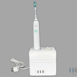 Electric Toothbrush Holder, Oral B, Sonicare, 2x, Bathroom Countertop, Wall Mount, USB Power Center
