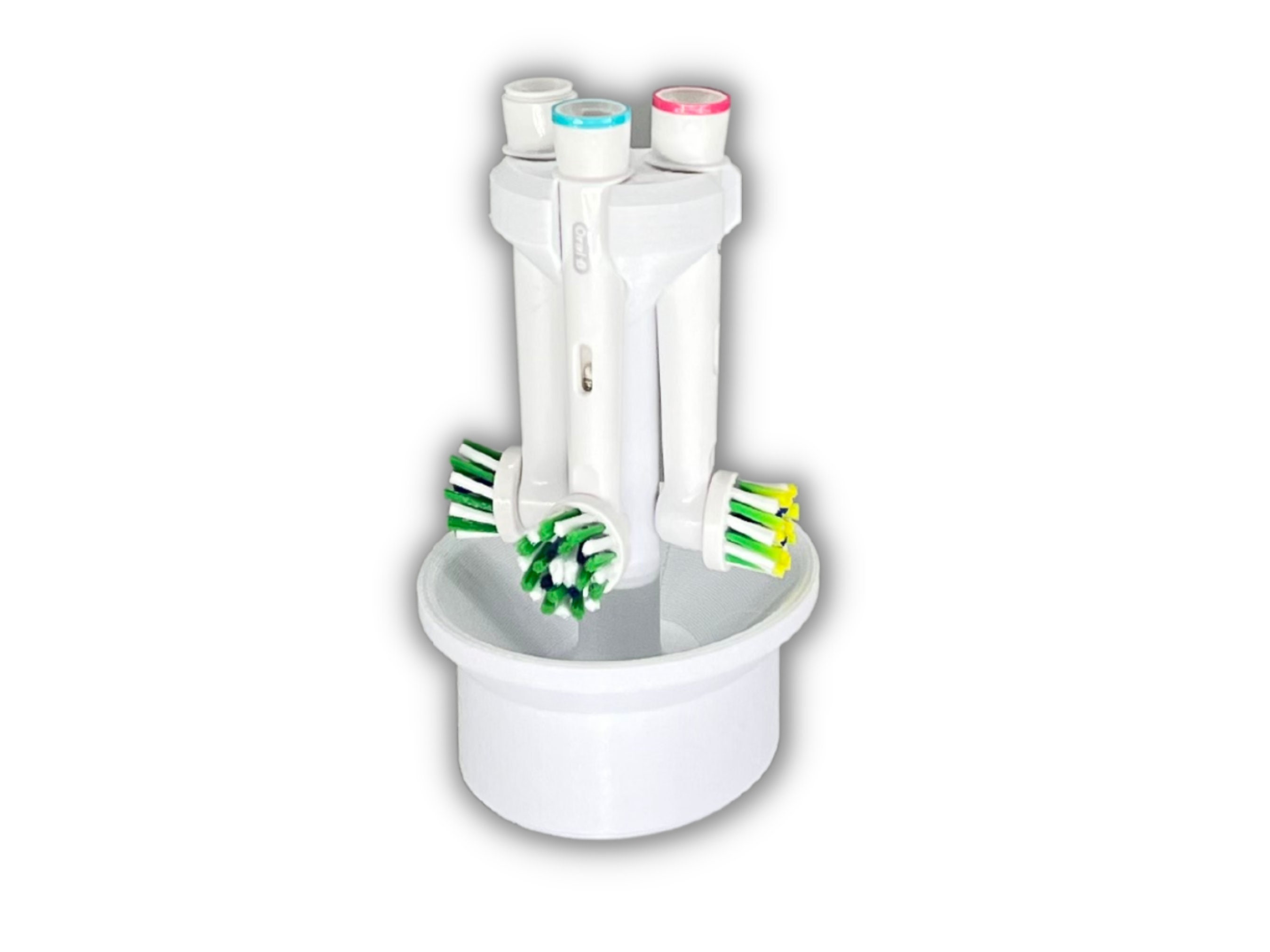 Soporte De Silicona Para 3 Cabezales De Cepillo De Dientes Eléctrico - Negro, Extraíble Y Fácil De Limpiar
