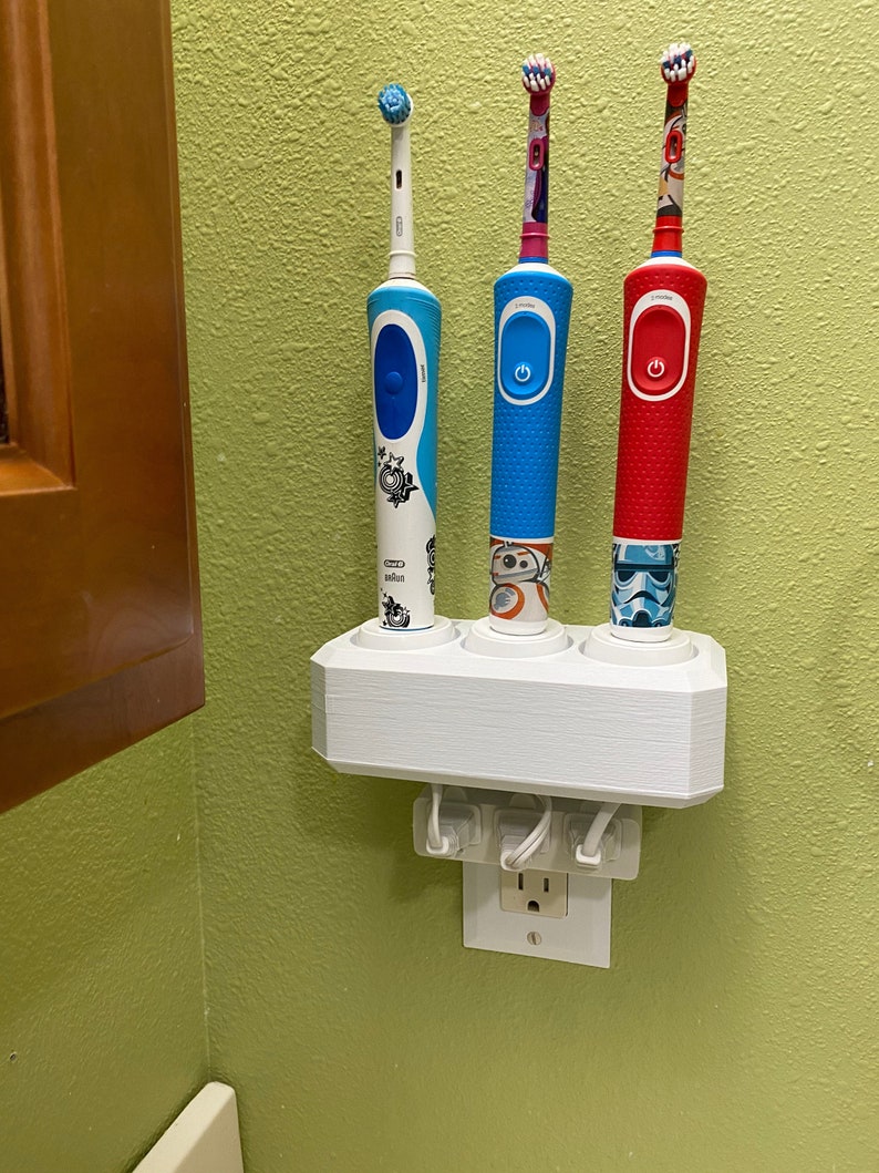Electric Toothbrush Holder Oral B 3x Organizer Wall Mount Etsy