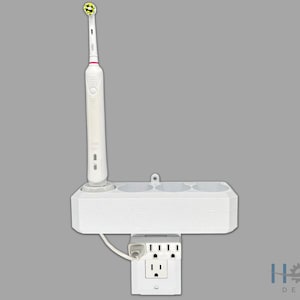 Electric Toothbrush Holder, Oral B, 4x, Bathroom Counter Organizer, Wall Mount
