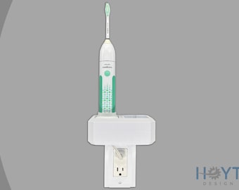 Electric Toothbrush Holder, Philips Sonicare HX5611/01, 2x, Bathroom Counter Organizer, Wall Mount